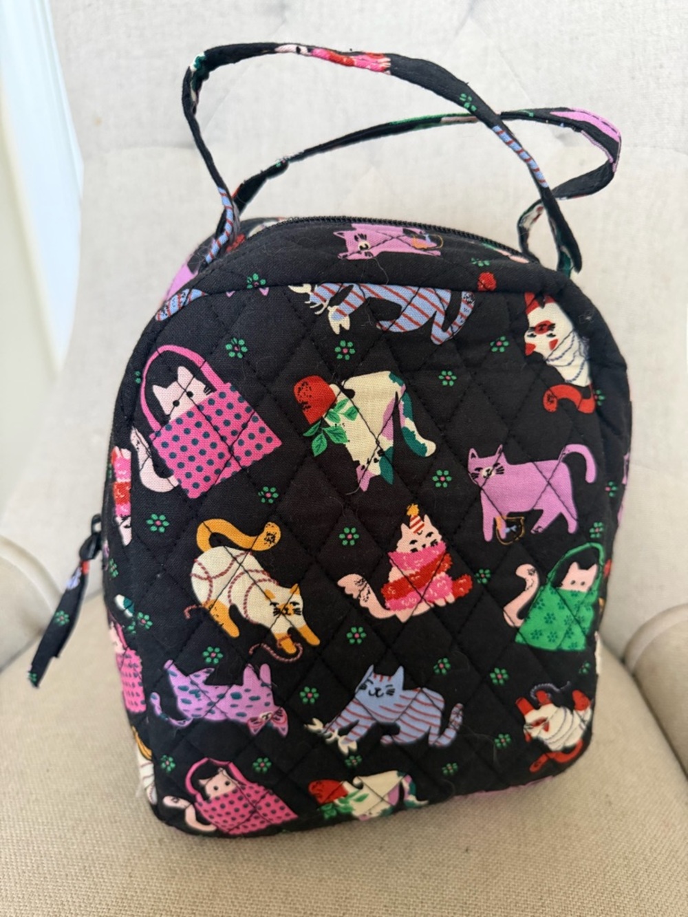 Vera Bradley Lunchbox in Cotton Multicolor Cat Print - Picture 2 of 3